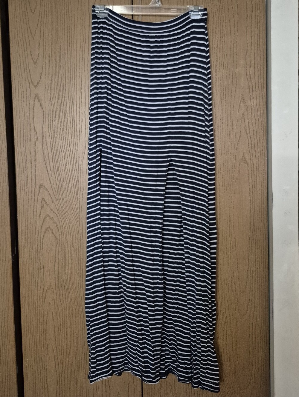 Abercrombie & Fitch Navy and White Striped Maxi Skirt